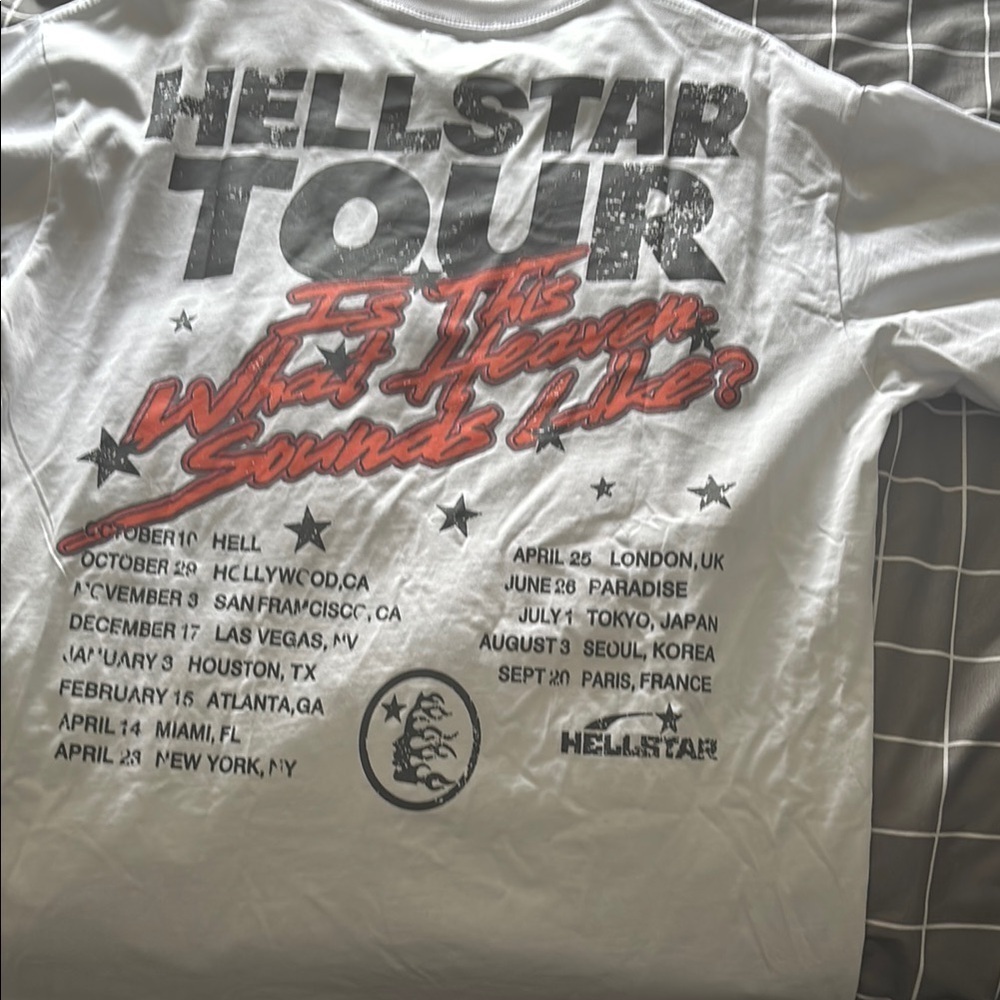 Hell Star White T-Shirt with Red Graphic - Picture 2 of 2